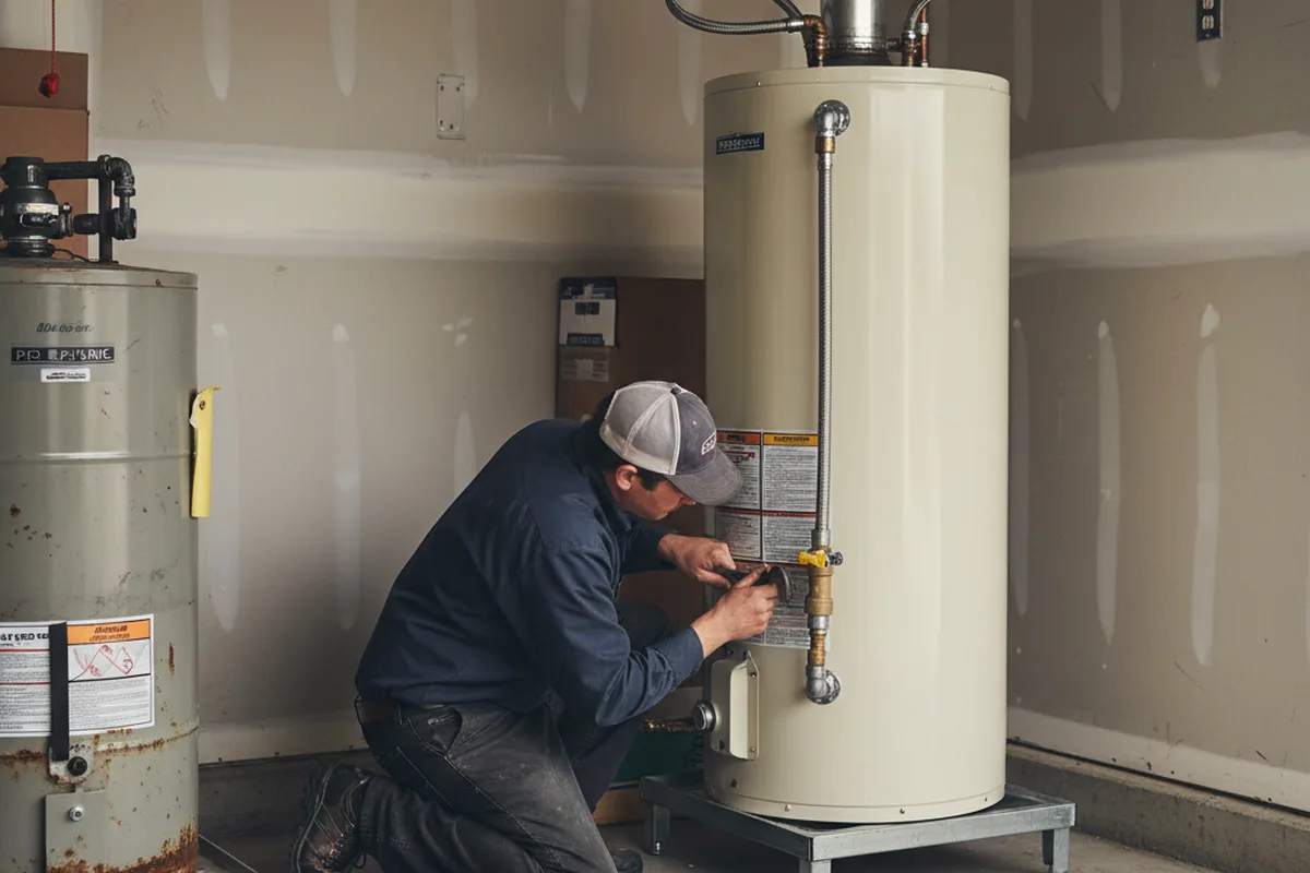 Water heater and shutoff valve replacement in Brookings