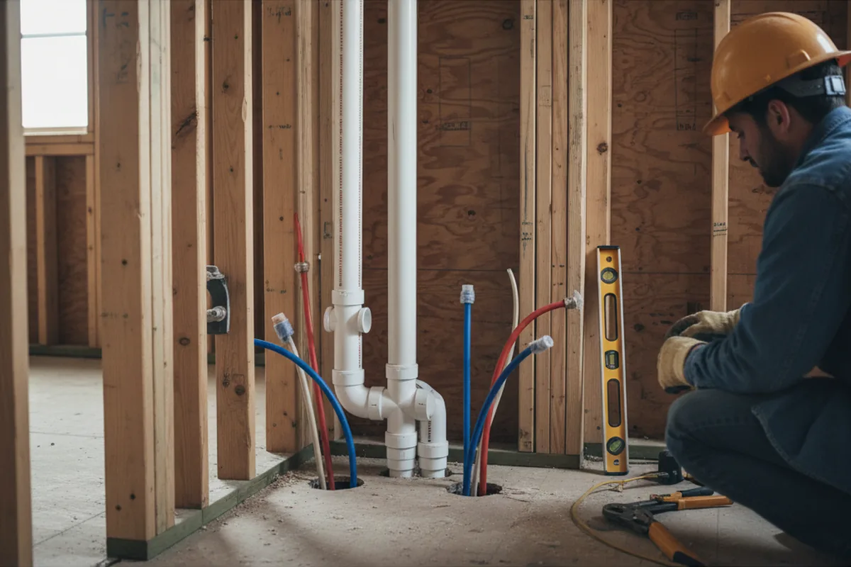 Drain and supply rough-in during Leak Detection in Brookings