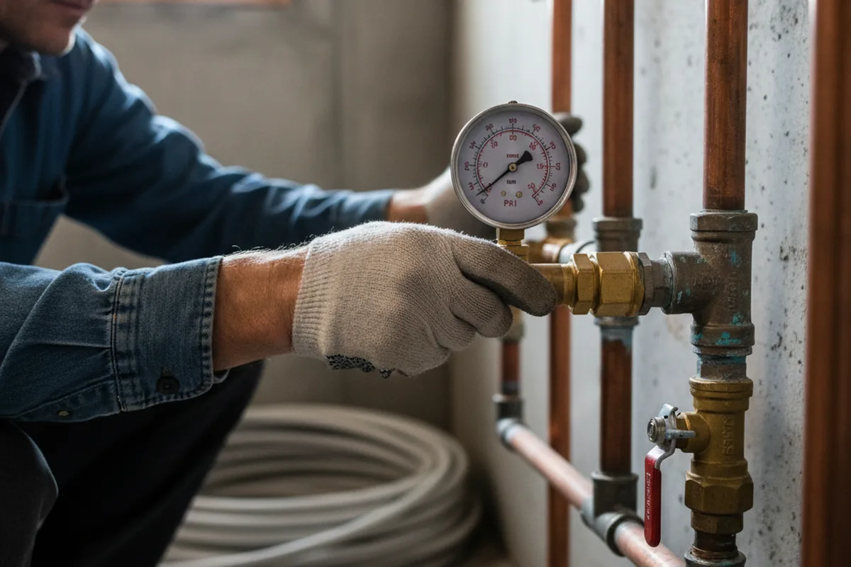Pressure testing a repaired line during Water Line Repair in Brookings